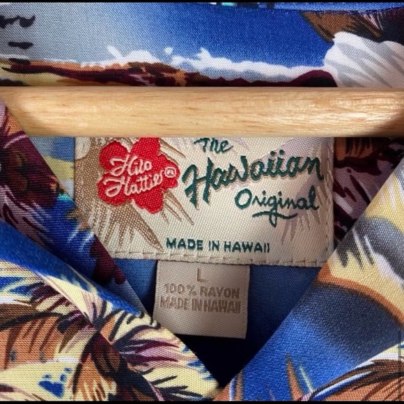 HILO HATTIES Tropical Casual Button Down Shirt L - Picture 8 of 8